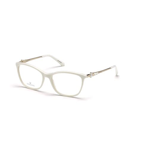 Swarovski Sk White Cat Eye Optical Eyeglasses Frame