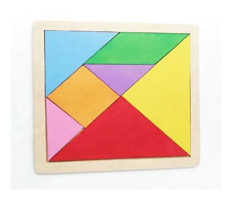 Tangram De Madera Rompecabezas 7 Piezas Didáctico Geometria