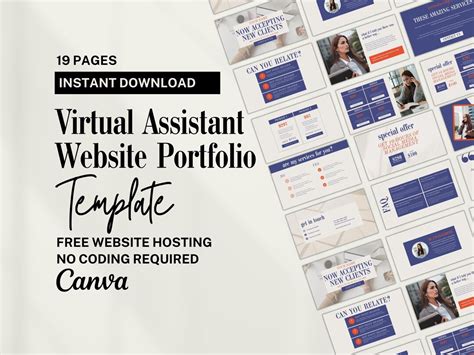 Virtual Assistant Portfolio Template Online Business Manager Etsy