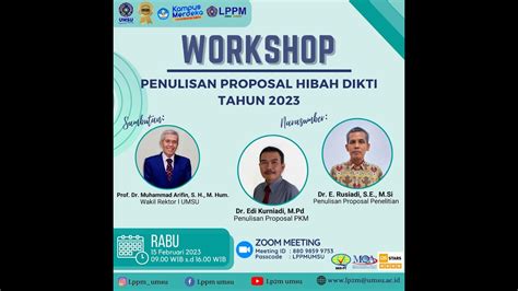 Workshop Penulisan Proposal Hibah Dikti Tahun Youtube