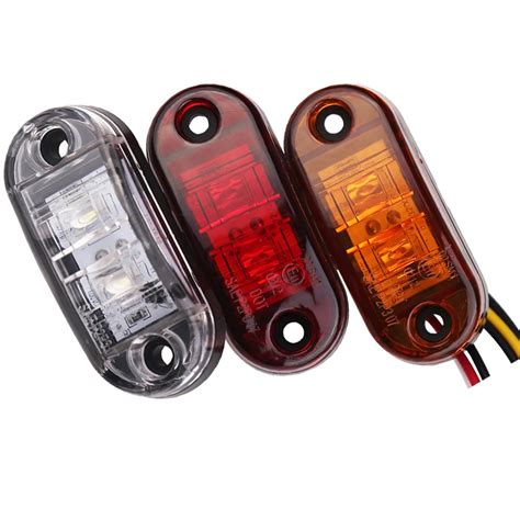 1pc 24v 12v amber led side marker lights for trucks side clearance ...