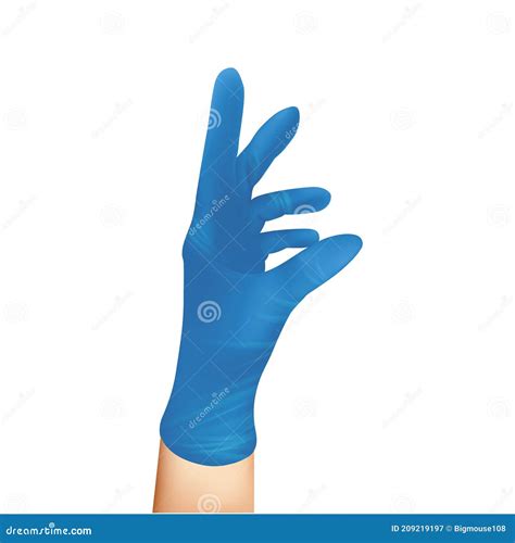 Realistic Detailed 3d Human Hand In Medical Latex Gloves Vector Stock