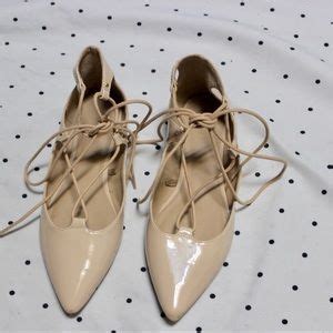 Shoes Nude Pointed Toe Flats W Laceup String Poshmark