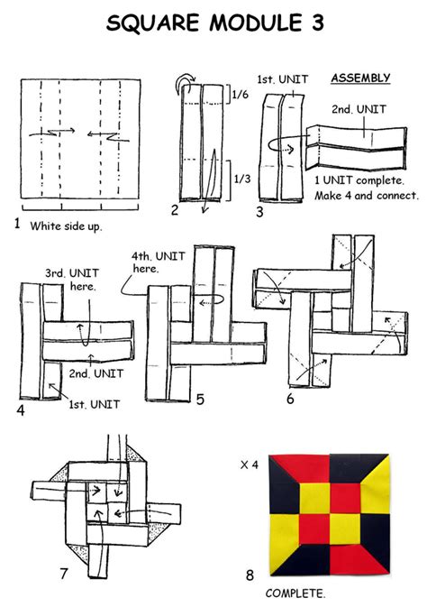 Francis Ow S Origami Diagrams Square Module 3