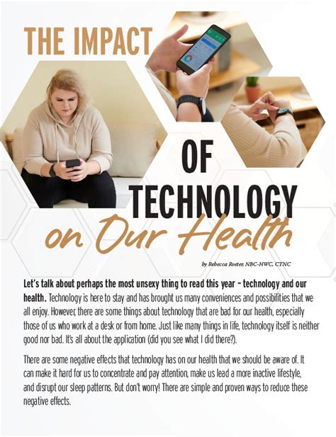 The Impact Of Technology On Our Health Obesity Action Coalition