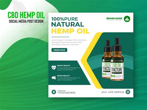 Social Media Hemp Oil Square Banner Template Design By Md Aminur Miah