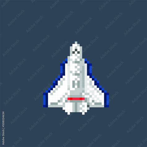 spaceship in pixel art style Stock Vector | Adobe Stock