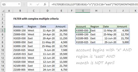 Filter With Complex Multiple Criteria Excel Formula Exceljet