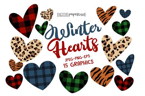 Winter Hearts Clipart Set Graphic by DIPA Graphics · Creative Fabrica