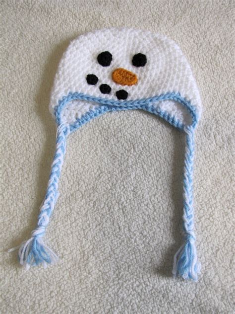 Crochet Baby Snowman Hat Crochet Ear Flap Hat Baby Girl Boy - Etsy