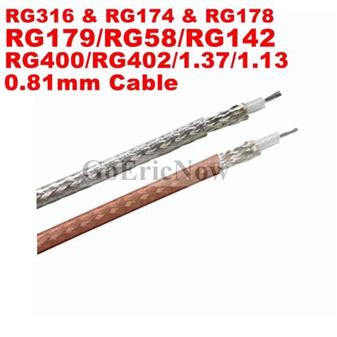 10 pcs RF Coaxial RG316 & RG174 & RG178 & RG179/RG58/RG142/RG400/RG402 ...