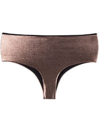 Antonella Rizza Alta Metallic Brazilian Bikini Bbottoms Farfetch