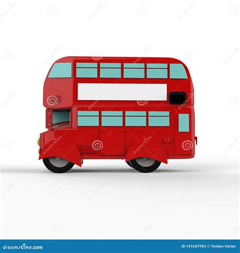 Autobús Rojo Del Autobús De Dos Pisos De Londres De La Moda 3d Rinden