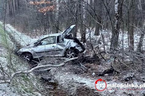 Peugeot Roztrzaska Si Pod Tarnowem Samoch D Wypad Z Drogi I