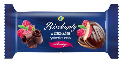 Biszkopty W Czekoladzie Deserowej Z Galaretk O Smaku Malinowym G