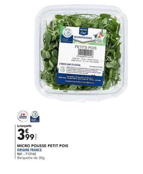 promo micro pousse petit pois chez metro icataloguefr