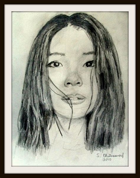 Lucy Liu Pencil Drawing By Steven Chateauneuf Photo Of Drawing Also