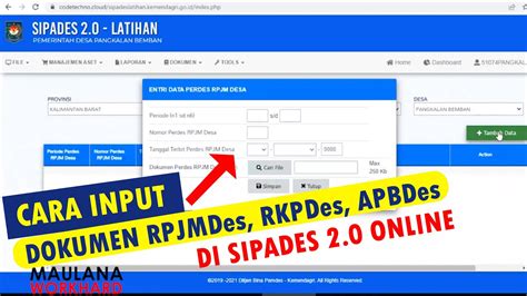 Cara Input Dokumen Rpjmdes Rkpdes Dan Apbdes Di Aplikasi Sipades Web