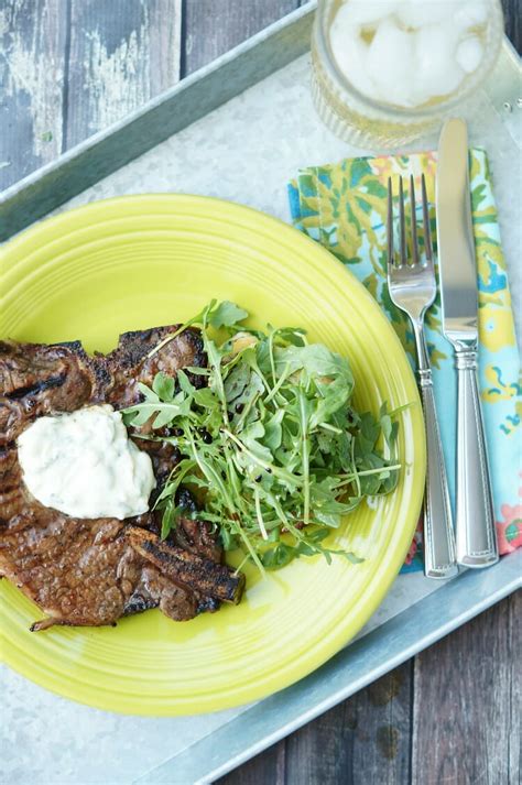 Marinated T Bone Steaks With Garlic Herb Aioli