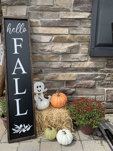 Hello Fall Porch Sign Autumn Porch Sign Harvest Fall Autumn Etsy