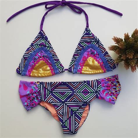 Triangulo L Neas Azul Talla M Bikini Somos Coquetas