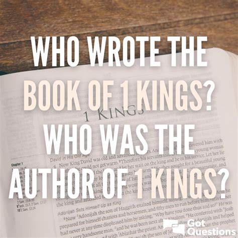 Who wrote the book of 1 Kings? Who was the author of 1 Kings ...