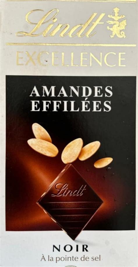 Excellence Noir Amandes Effilees Lindt калорійність харчова цінність