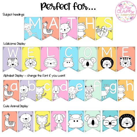 Editable Bunting Scandi Animals Classroom Decor Stay Classy Classrooms