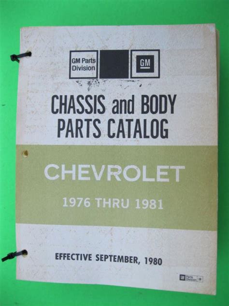 Sell 1976 1977 1978 1979 1980 1981 Chevrolet Parts Catalog in ...