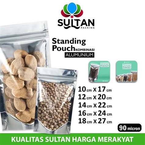 Jual Plastik Klip Metalize Standing Pouch Alumunium Foil Ziplock Sealer