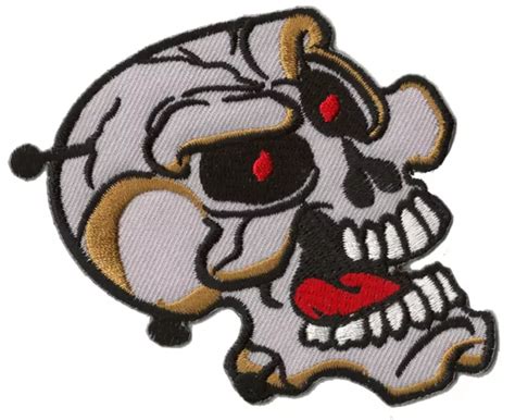 PATCH ÉCUSSON BLASON patche SKULL tète de mort punk thermocollant EUR 2