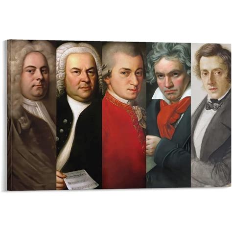 Famous Composers Poster Bach Händel Mozart Beethoven Chopin Musicians Music Poster Decorative