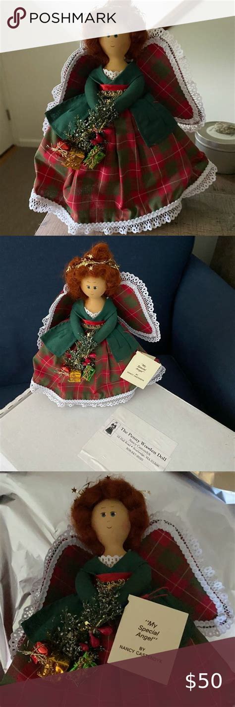 Angel The Penny Wooden Doll with box | Wooden dolls, Christmas angels ...