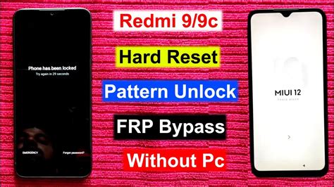 Redmi 9 9C Hard Reset Frp Bypass Miui 12 Factory Reset Redmi 9 9c