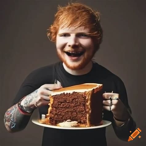 Ed Sheeran Smiling And Serving Cake For A 30th Birthday Celebration On