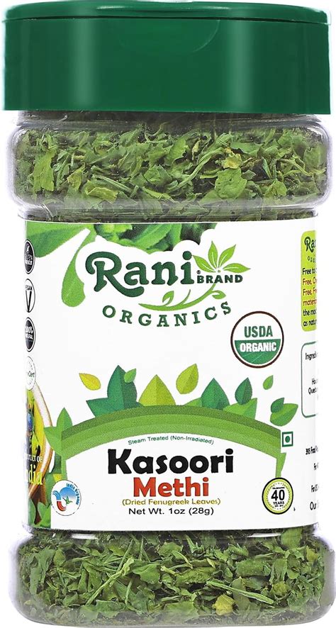 Organic Fenugreek Leaves Dried Kasoori Methi 1oz 28g PET Jar All