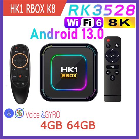 HK1 RBOX K8 Android 13 RK3528 Quad Core Rockchip Wifi6 8K 2GB 4GB 16GB