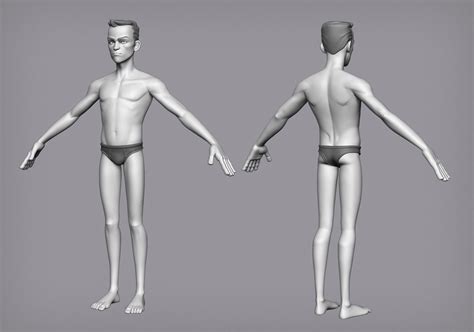 D Model Cartoon Male Character Den Base Mesh Vr Ar Low Poly Cgtrader