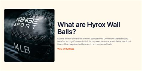 What Are Hyrox Wall Balls RunReps Running Plan Generator And