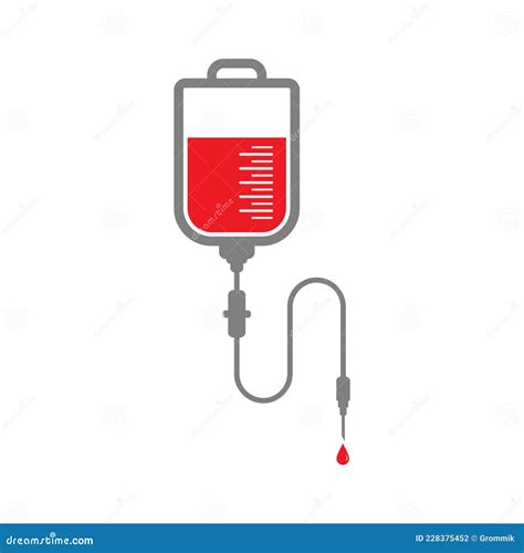 Medical Dropper Blood Transfusion Vector Icon In A Flat Style Stock