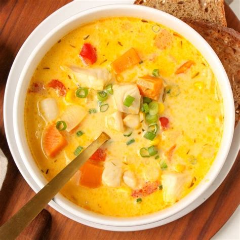 Healthy Seafood Chowder Recipe With Sweet Potato Easy Dinner Recipe