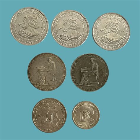 Lot Lote de 7 moedas da República Prata P 115 59 g