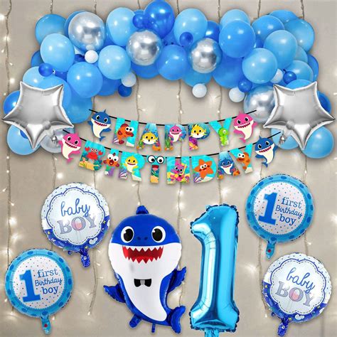 Party Propz Baby Shark Theme Birthday Decorations Pcs First