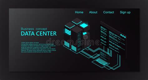 Isometric Data Center 3d Isometric Concept Big Data Center With Server