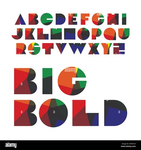 Modern Colorful Big Bold Font Set Design for Your Typography Stock ...