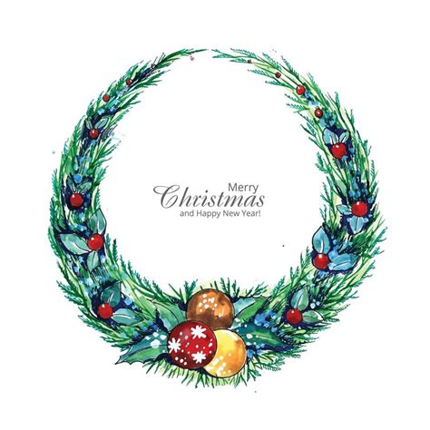 Decorative christmas wreath holiday card background 4939187 Vector Art at Vecteezy