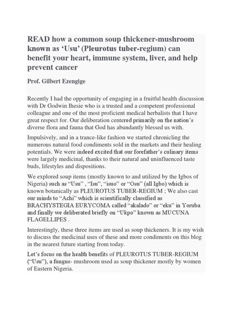 READ How A Common Soup Thickener | PDF | Mushroom | Inflammation