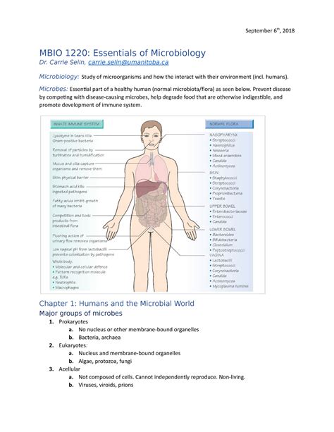 Mbio Chapter Lecture Notes September Th Mbio