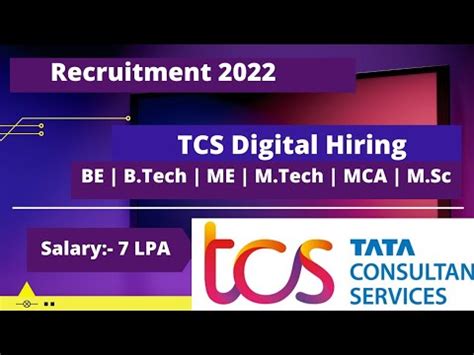 Tcs Digital Off Campus Drive For Batch Tcs Digital Recruitment