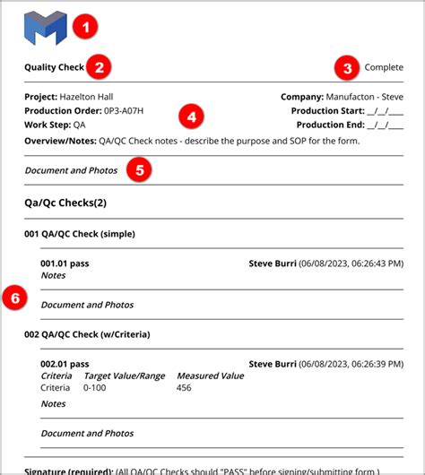 Qaqc Forms Manufacton Support